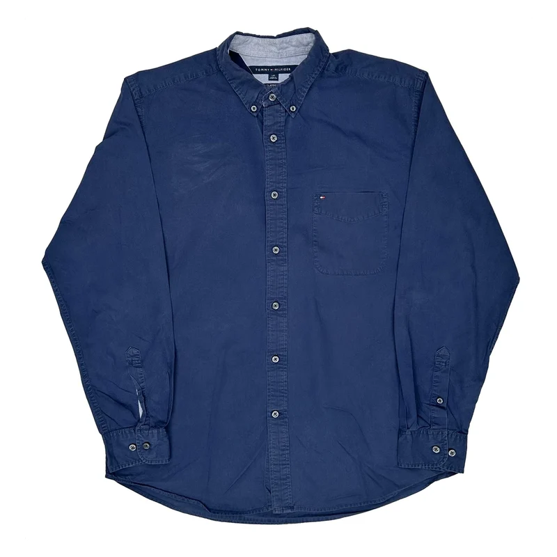 Tommy Hilfiger Shirt - Large Blue Cotton