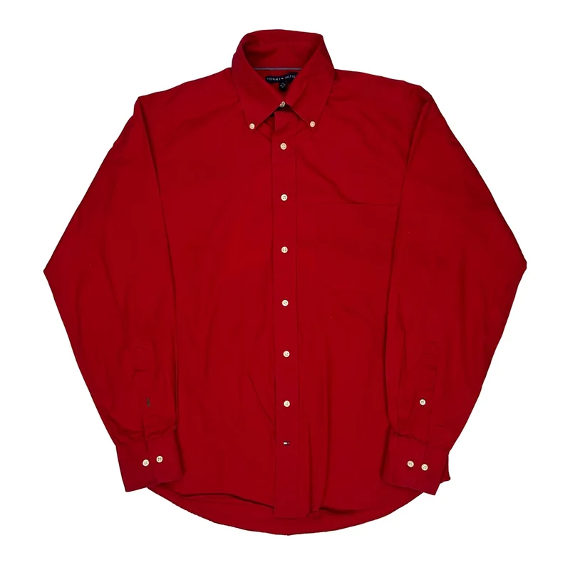 Tommy Hilfiger Shirt - Medium Red Cotton