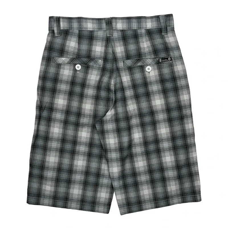 Southpole Checked Shorts - 32W 12L Grey Cotton