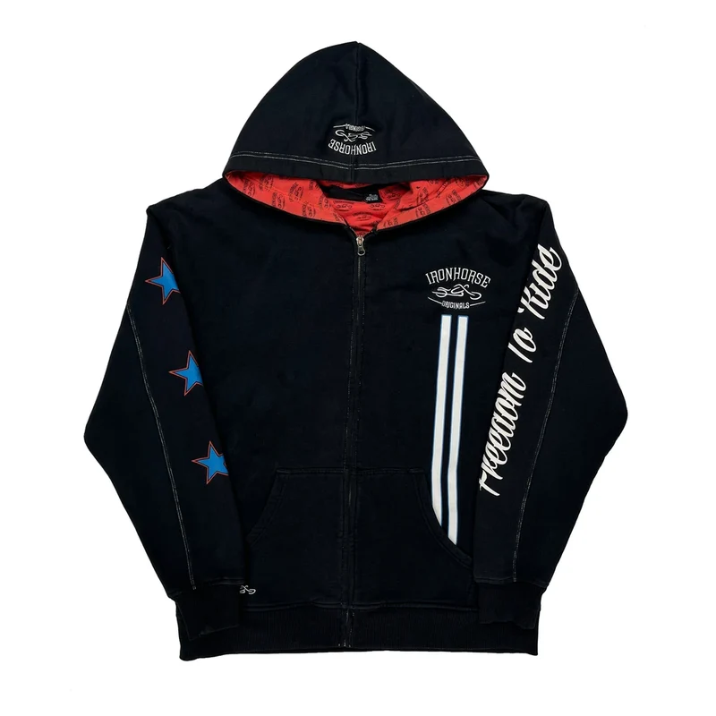 Eagle Iron Horse Graphic Hoodie - XL Black Cotton Blend