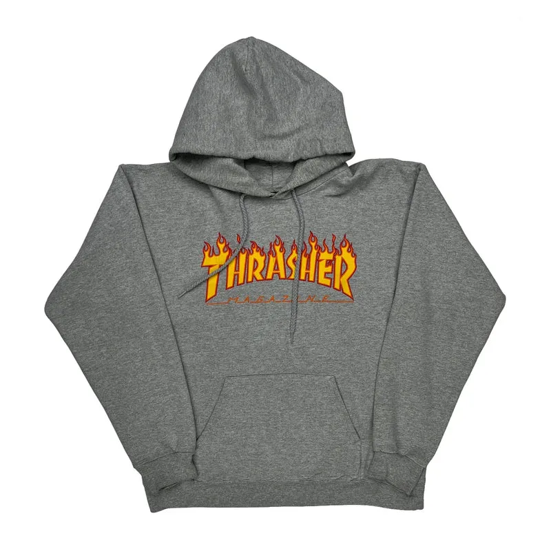 Skateboarding Thrasher Graphic Hoodie - Small Grey Polyester