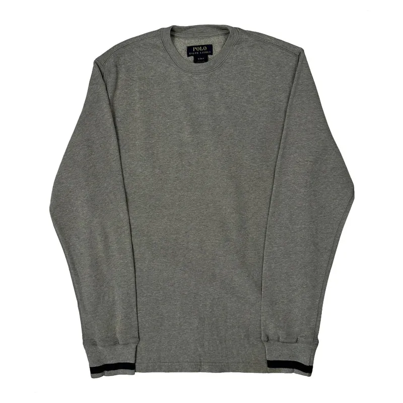 Polo By Ralph Lauren Sweatshirt - Large Grey Cotton Blend