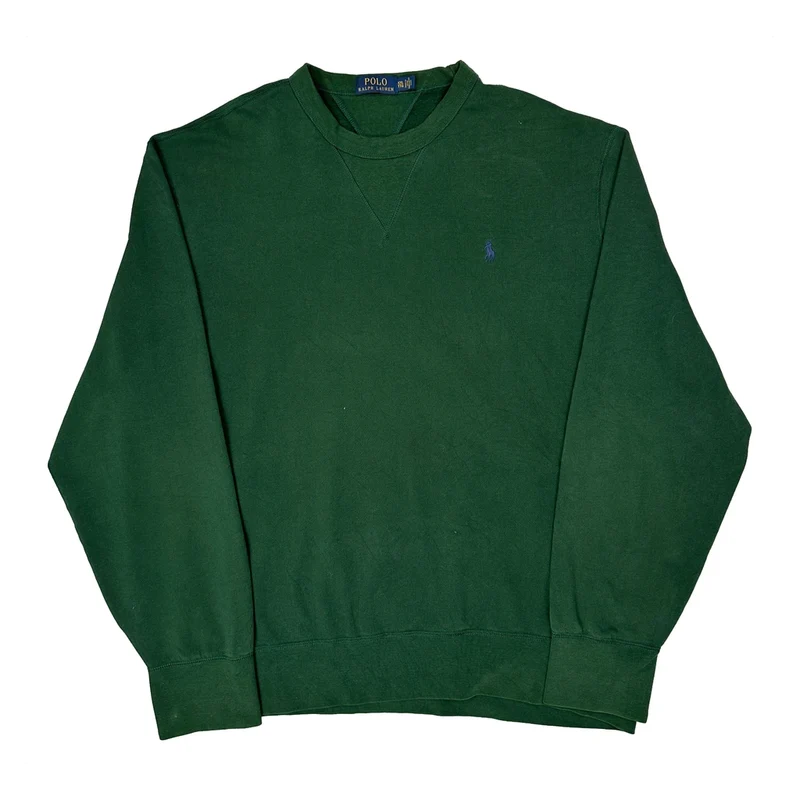 Polo By Ralph Lauren Sweatshirt - 2XL Green Cotton
