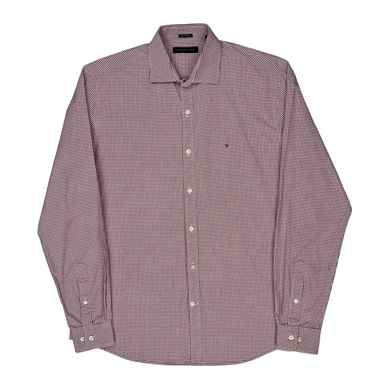 Tommy Hilfiger Checked Shirt - Large Red Cotton