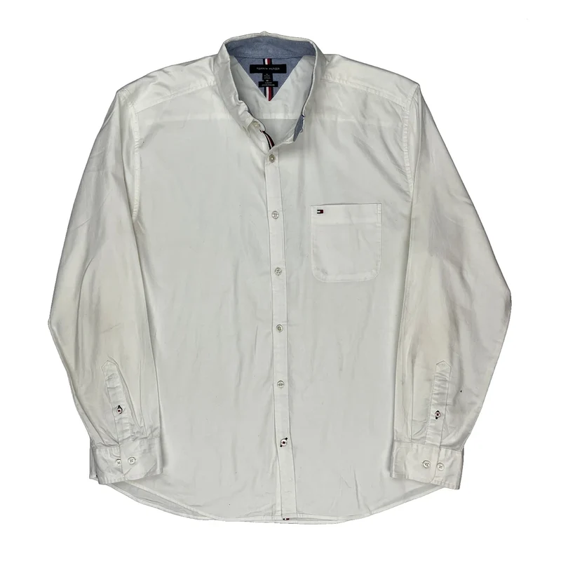 Tommy Hilfiger Slim Fit Shirt - XL White Cotton