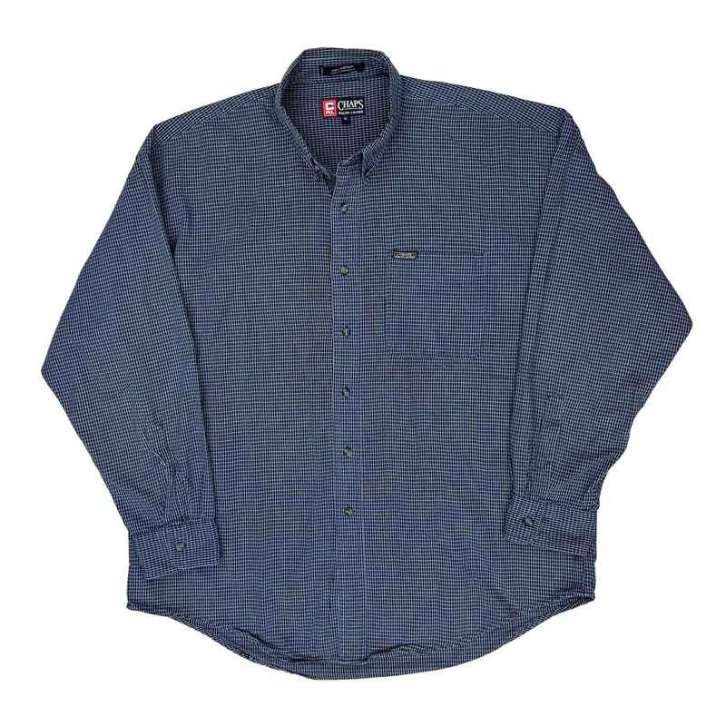 Chaps Ralph Lauren Checked Shirt - XL Blue Cotton