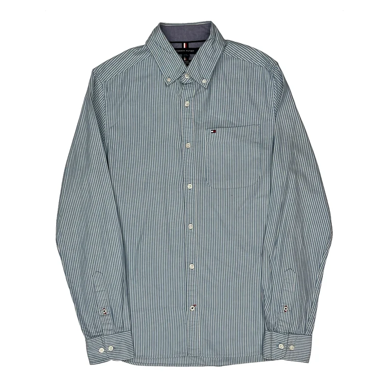 Tommy Hilfiger Slim Fit Shirt - Small Blue Cotton