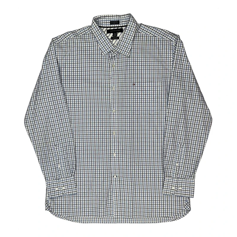Tommy Hilfiger Checked Shirt - XL Blue Cotton