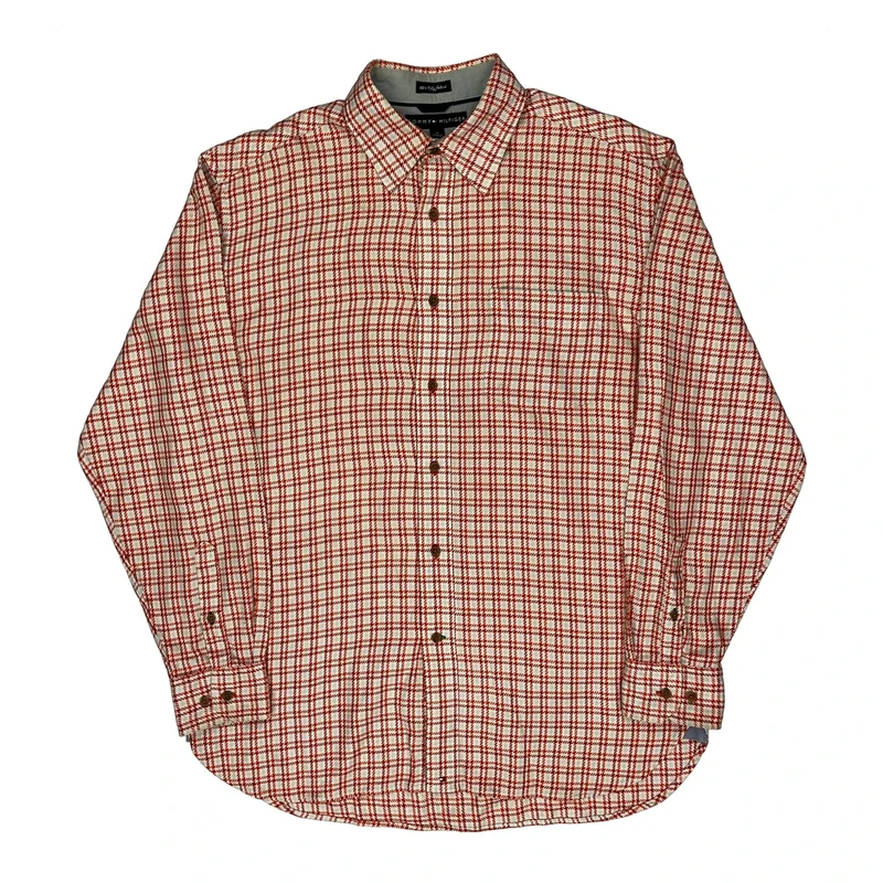 Tommy Hilfiger Checked Shirt - Medium Red Cotton