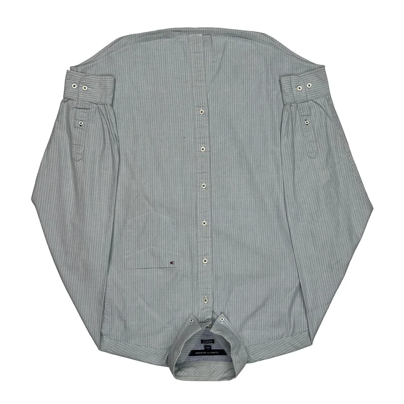 Tommy Hilfiger Striped Shirt - Large Blue Cotton