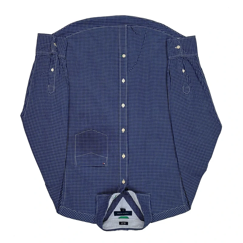 Tommy Hilfiger Checked Shirt - Large Blue Cotton