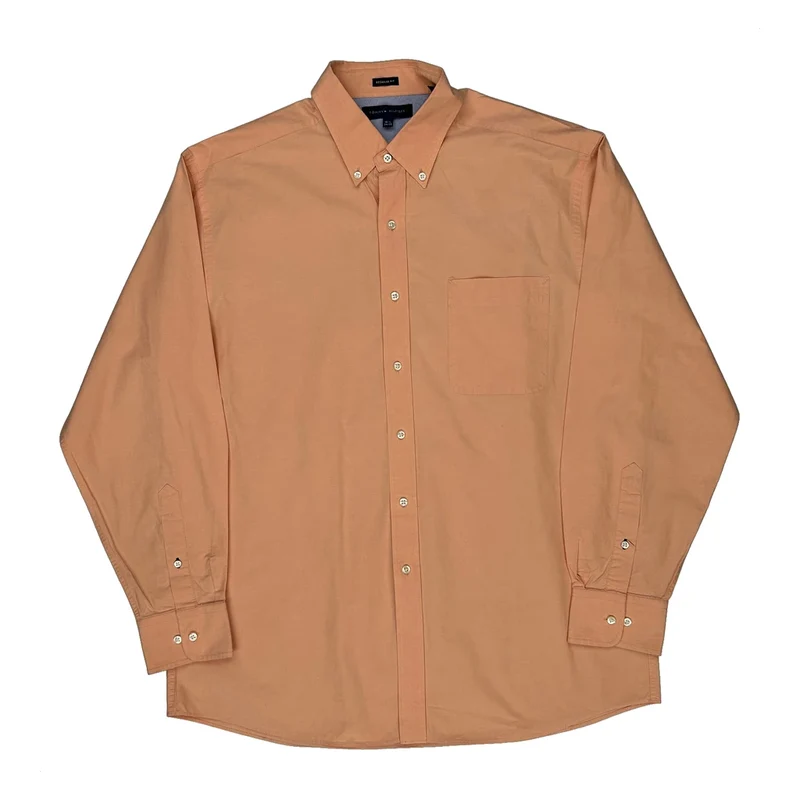 Tommy Hilfiger Shirt - Large Orange Cotton