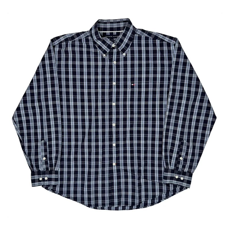 Tommy Hilfiger Checked Shirt - XL Blue Cotton