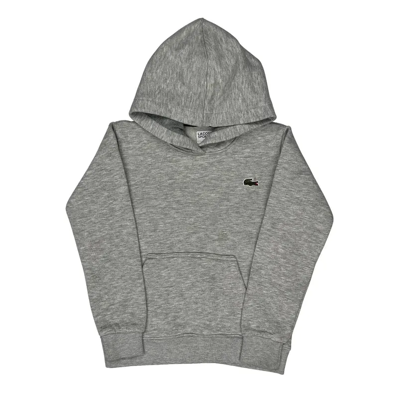 Age 8 Lacoste Hoodie - Medium Grey Cotton