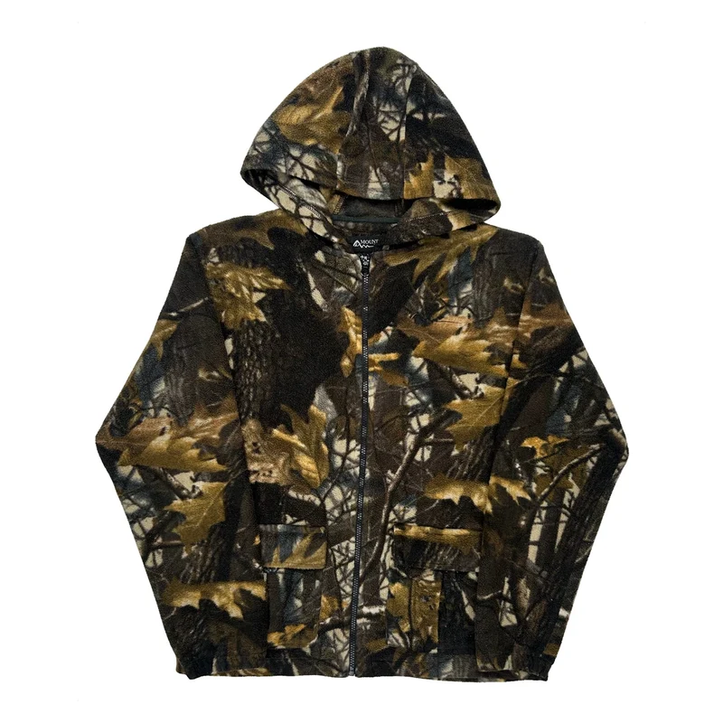 Age 14-16 Mountain Ridge Camo Fleece - Large Brown Polyester