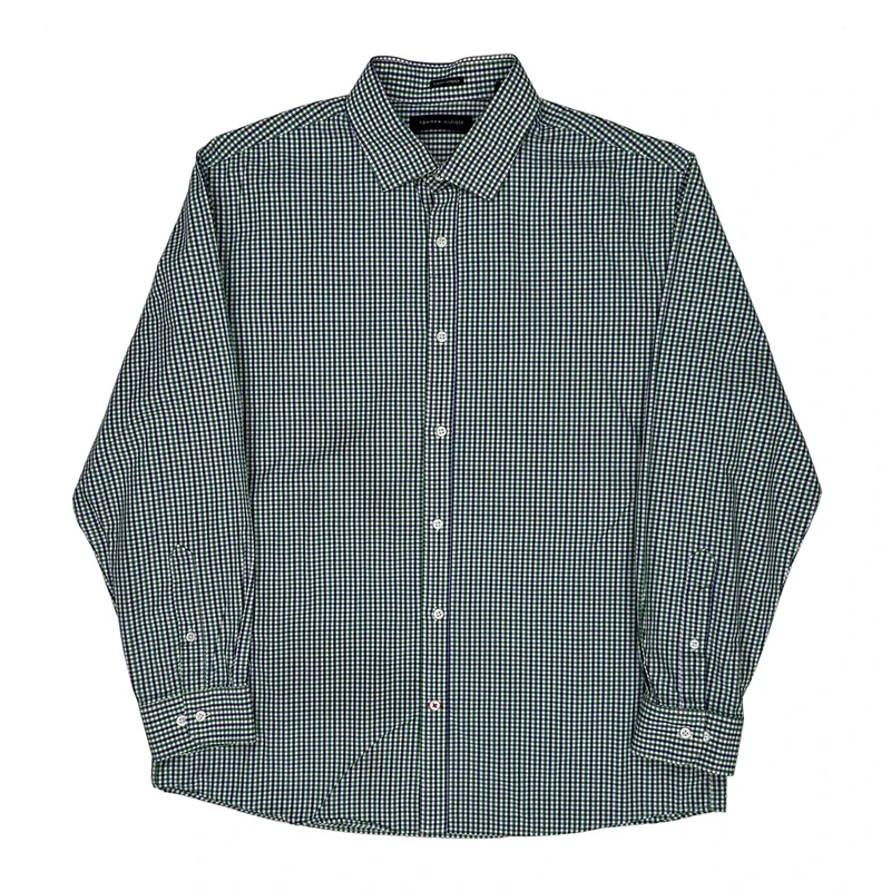 Tommy Hilfiger Slim Fit Shirt - Large Green Cotton