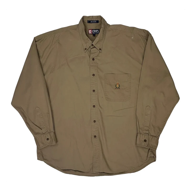 Chaps Ralph Lauren Shirt - XL Khaki Cotton