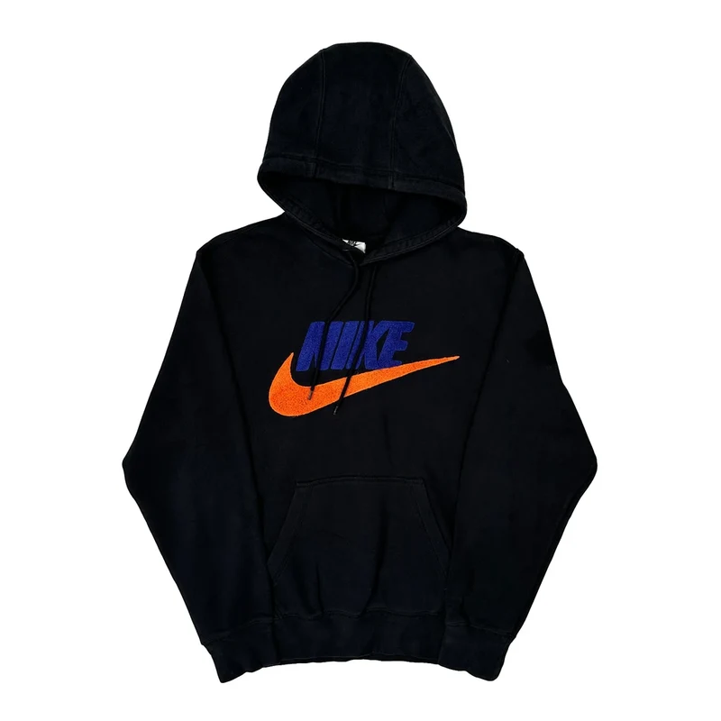 Nike Graphic Hoodie - Small Black Cotton