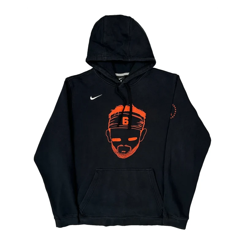 Nike Graphic Hoodie - Large Black Cotton