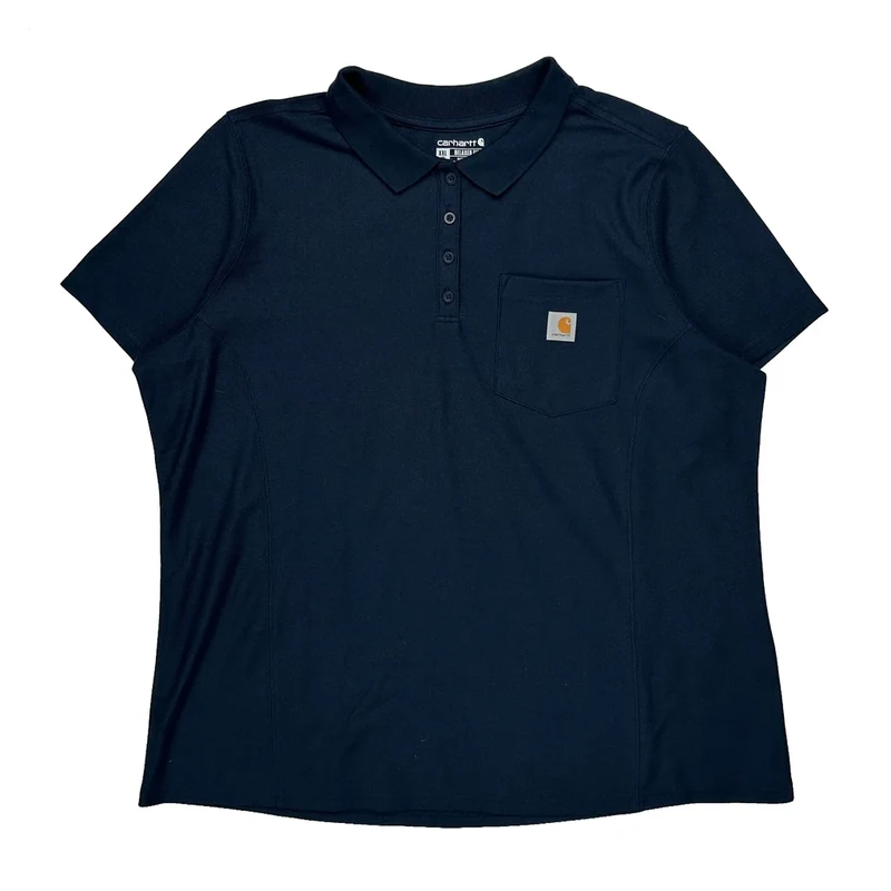 Carhartt Polo Shirt - 2XL Navy Cotton