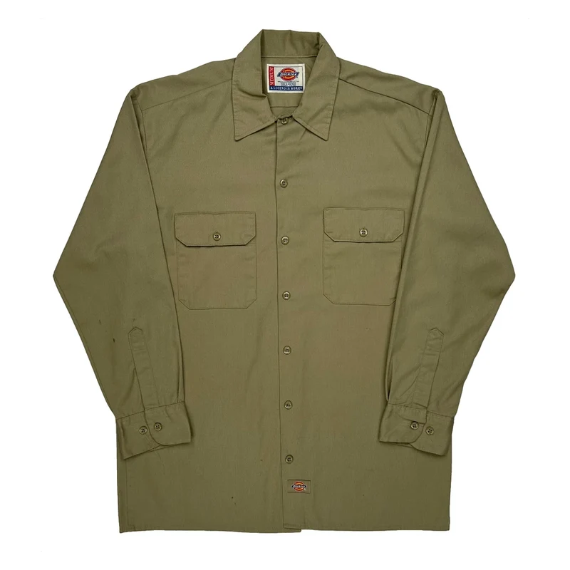 Dickies Shirt - Medium Khaki Polyester Blend