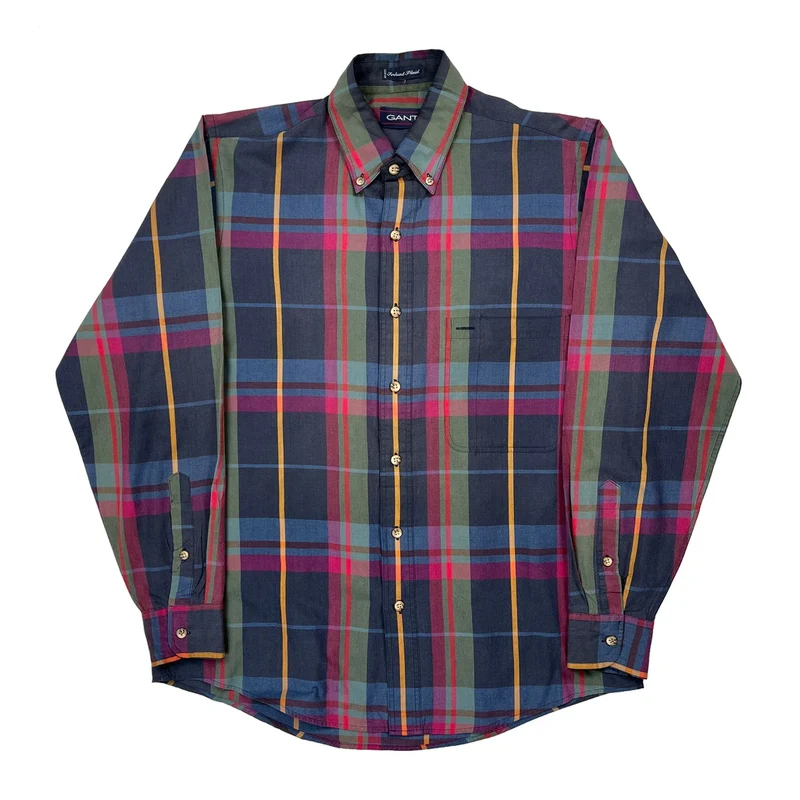 Yorkunit Plaid Gant Checked Shirt - Large Multicoloured Cotton