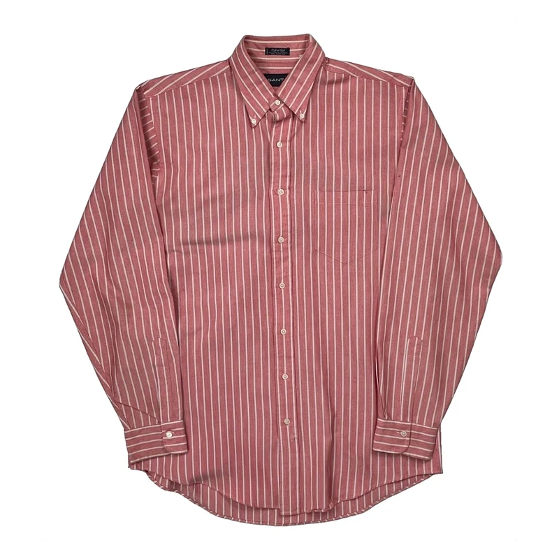Gant Striped Shirt - Large Red Cotton Blend