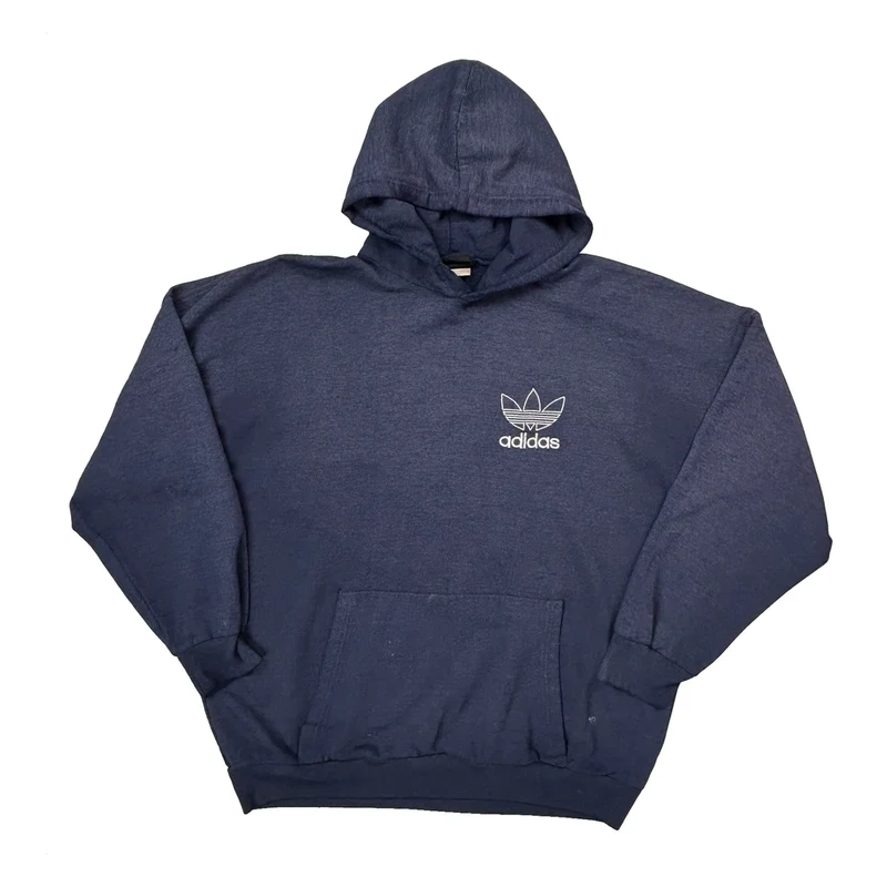 Made In Canada Adidas Faded Hoodie - XL Blue Cotton