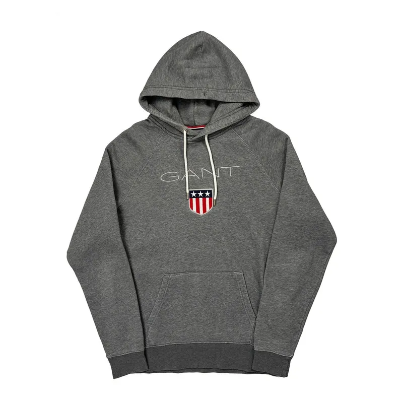 Shield Logo Gant Hoodie - Large Grey Cotton