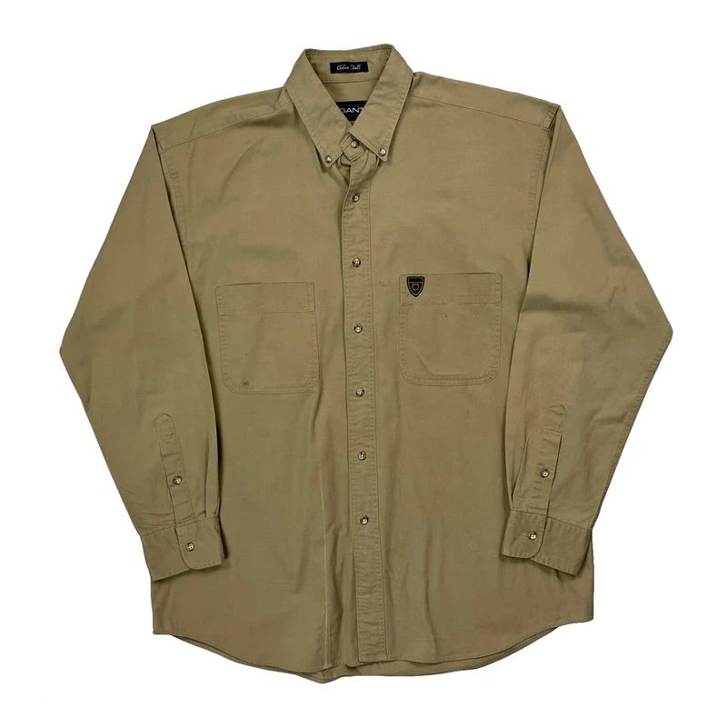 Chelsea Twill Gant Shirt - Medium Beige Cotton