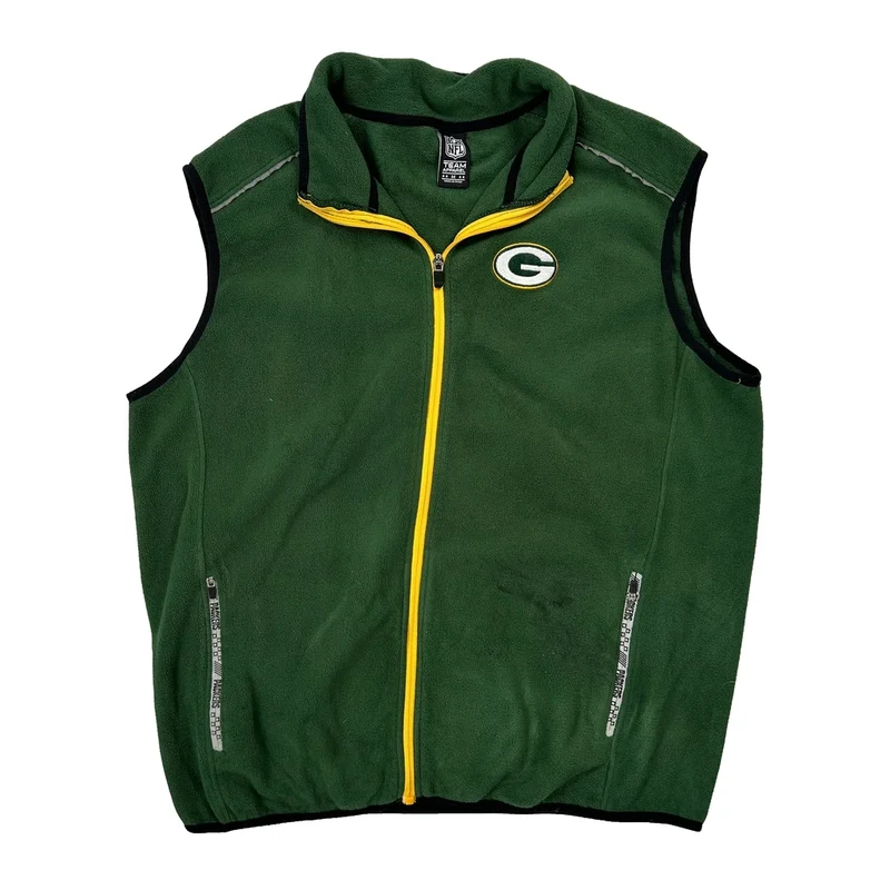 Green Bay Packers Nfl Football Fleece Jacket - Medium Green Polyester