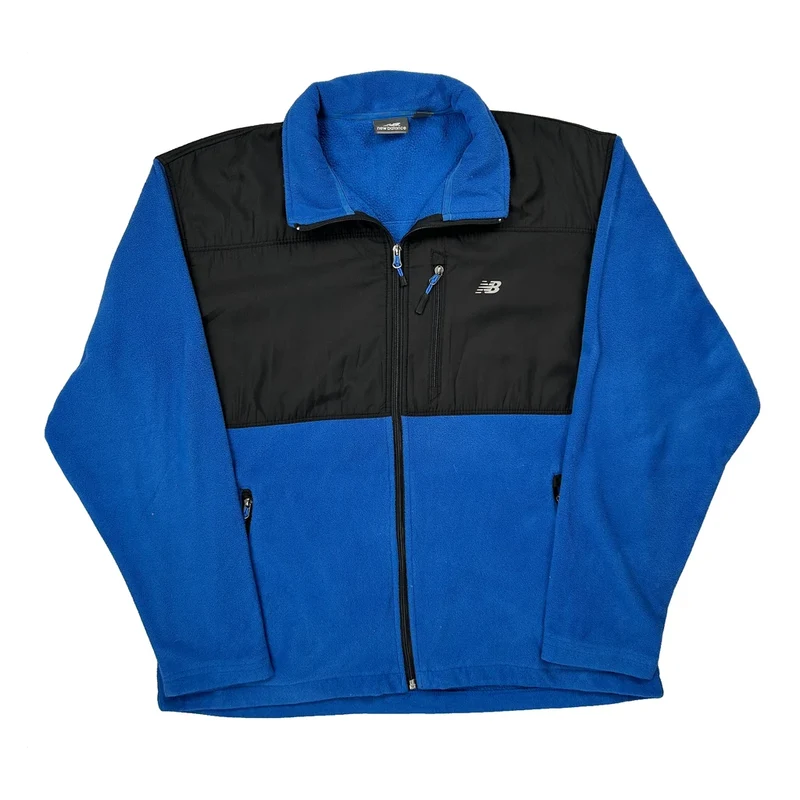 New Balance Fleece Jacket - Large Blue Polyester