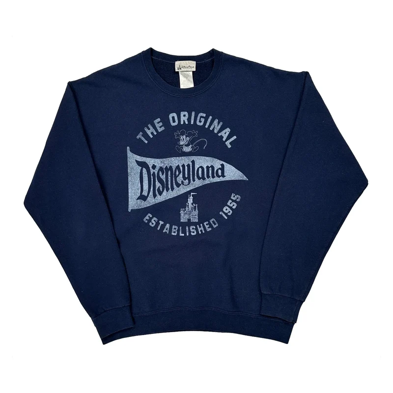 Disneyland Disney Graphic Sweatshirt - Large Navy Cotton Blend