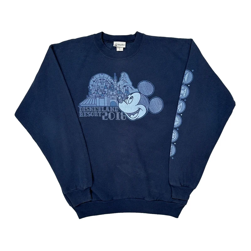 Disneyland Resort 2016 Disney Graphic Sweatshirt - Medium Blue Cotton Blend