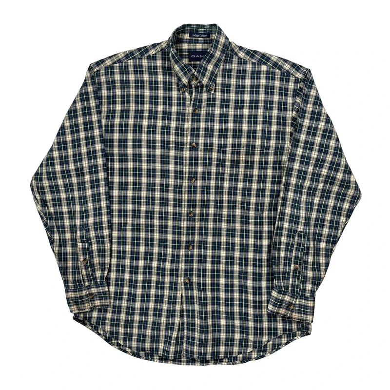 Gant Checked Shirt - Medium Blue Cotton