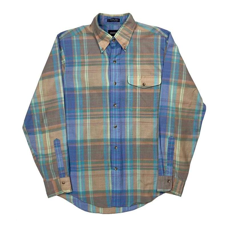 Foxhunt Plaid Gant Checked Shirt - Medium Multicoloured Cotton Blend