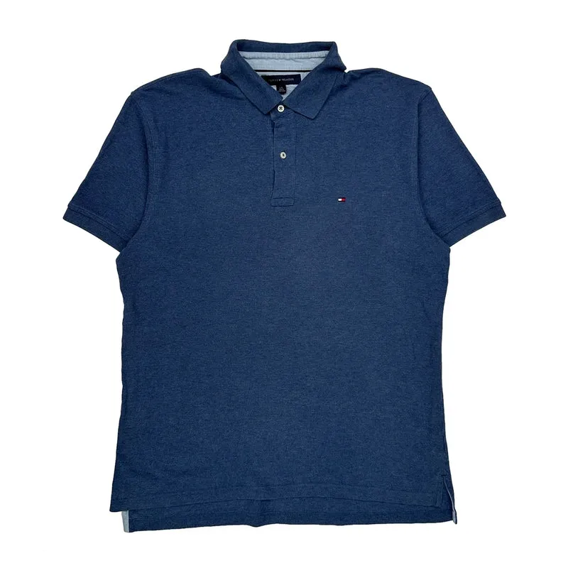 Tommy Hilfiger Polo Shirt - Large Blue Cotton