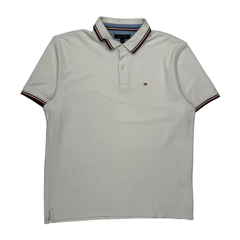 Tommy Hilfiger Polo Shirt - XL White Cotton