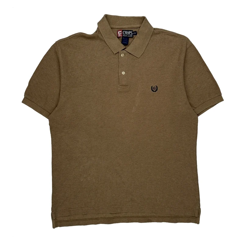Chaps Ralph Lauren Polo Shirt - Large Brown Cotton