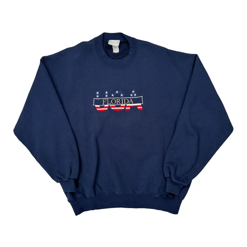 Florida USA Unbranded Graphic Sweatshirt - Medium Blue Cotton