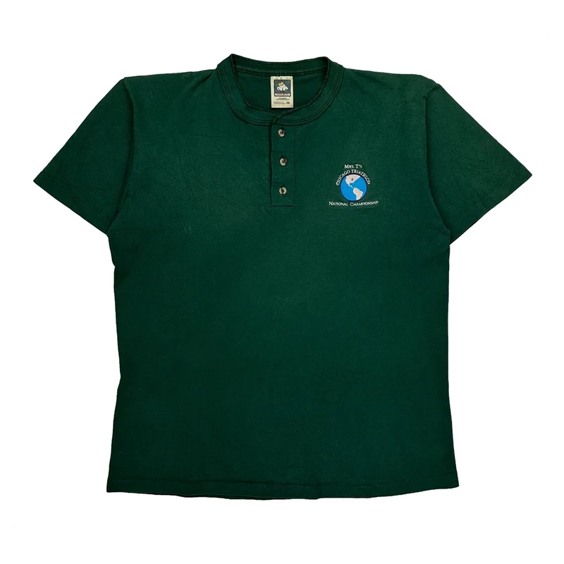 National Championship Cotton Deluxe Single Stitch Polo Shirt - Medium Green Cotton