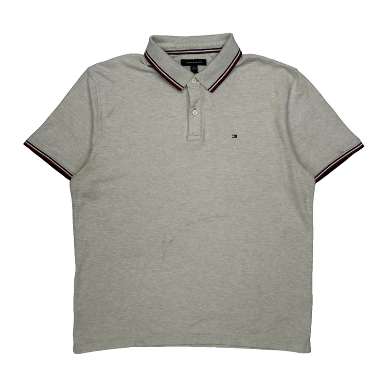 Tommy Hilfiger Polo Shirt - XL Grey Cotton
