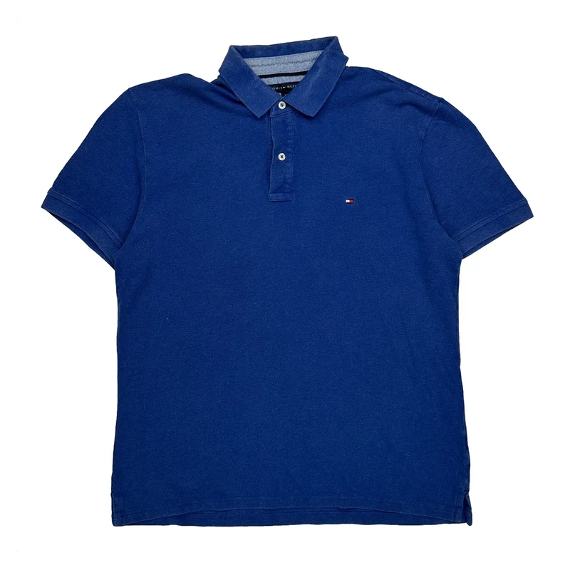 Tommy Hilfiger Polo Shirt - Large Blue Cotton