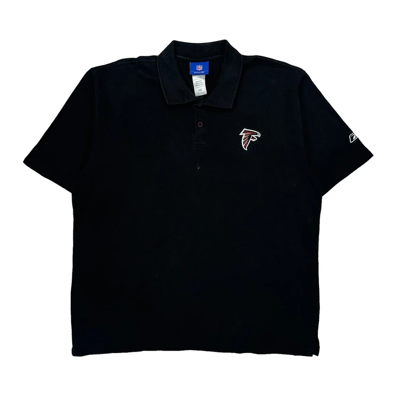 Atlanta Falcons Reebok Nfl Polo Shirt - Large Black Cotton