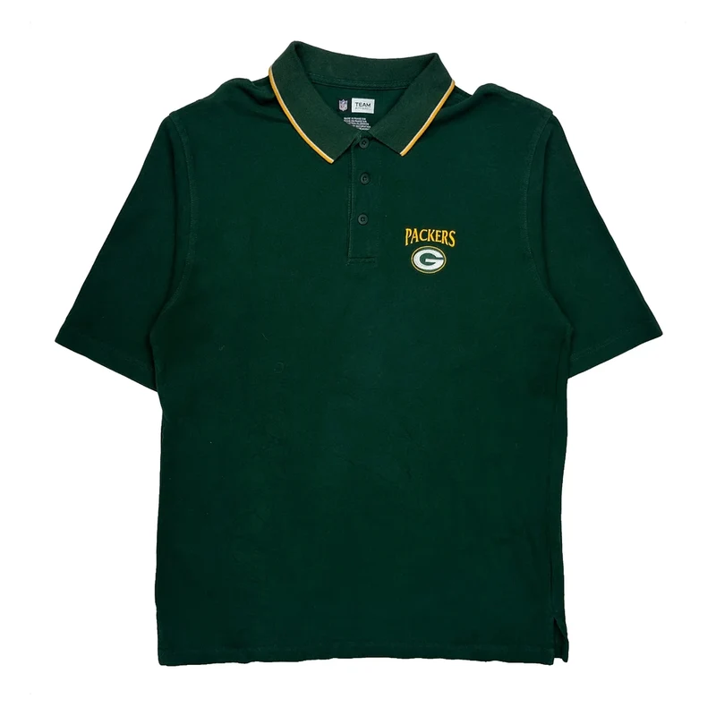 Green Bay Packers Nfl Polo Shirt - Medium Green Cotton