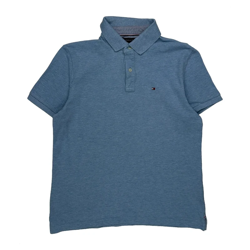 Tommy Hilfiger Polo Shirt - Medium Blue Cotton