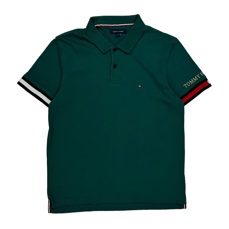 Tommy Hilfiger Polo Shirt - Medium Green Cotton