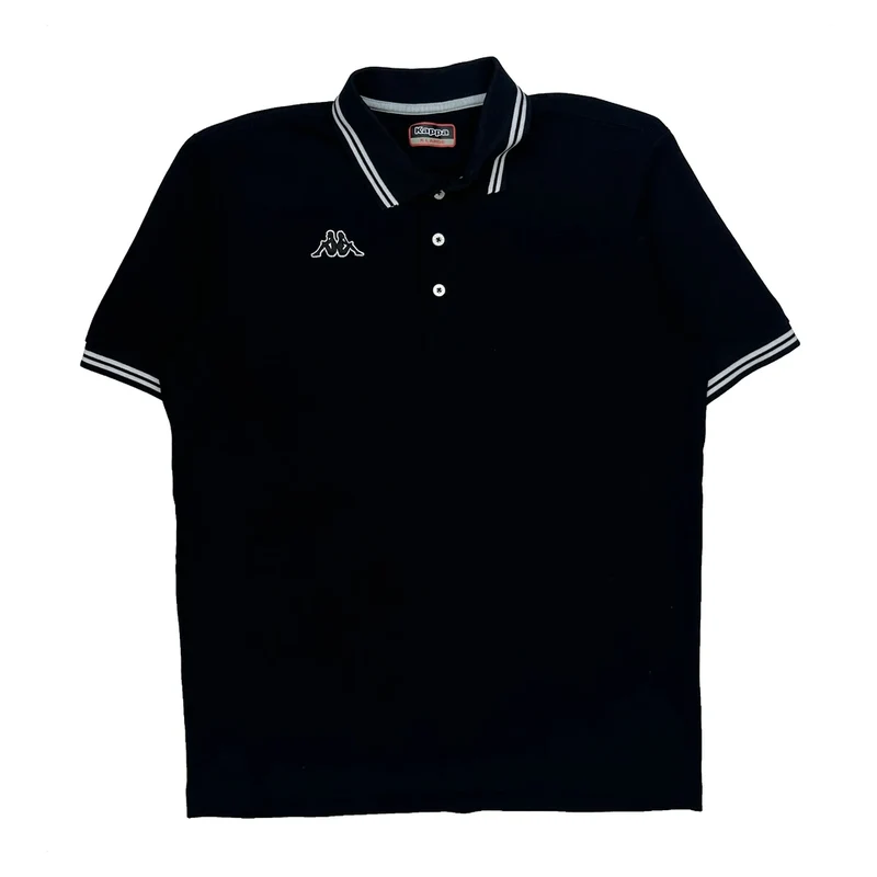 Kappa Polo Shirt - XL Black Cotton