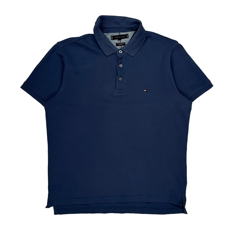 Tommy Hilfiger Slim Fit Polo Shirt - Large Blue Cotton