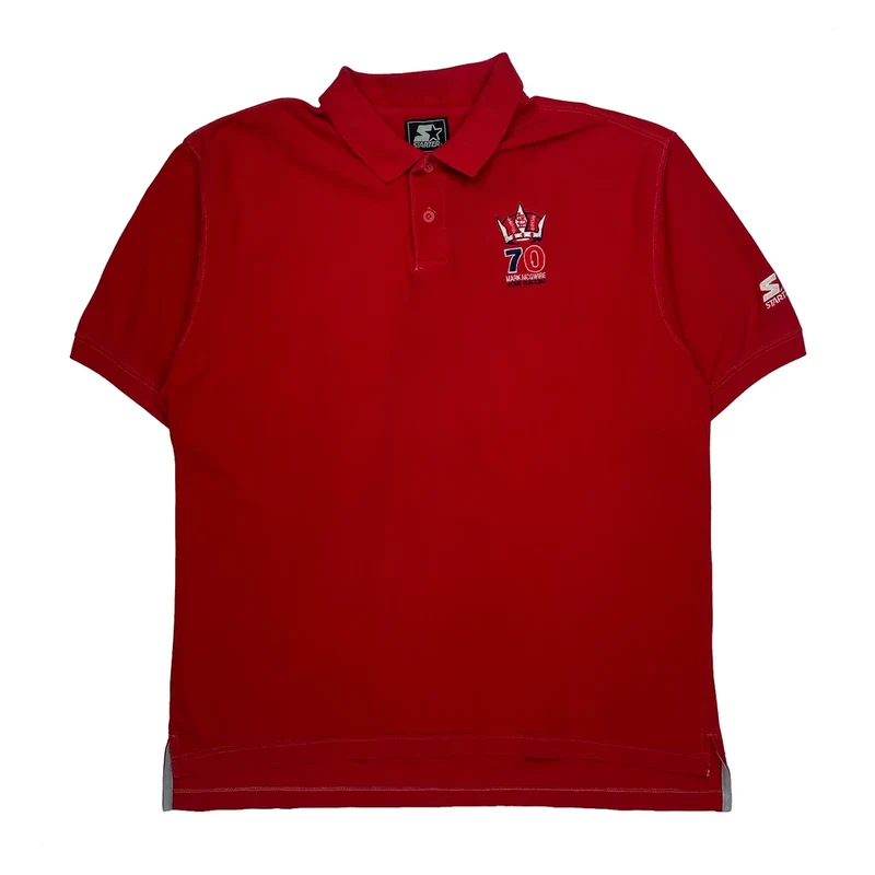 70Th Anniversary Starter Polo Shirt - XL Red Cotton